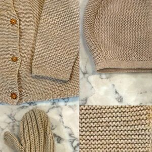 Zara knit cardigan , bonnet & Mittens Set